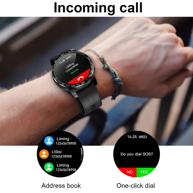 Reloj inteligente LW20 para hombre, Smartwatch deportivo con llamadas, Bluetooth, presión arterial, control del ritmo cardíaco las 24 horas, multimodo 2