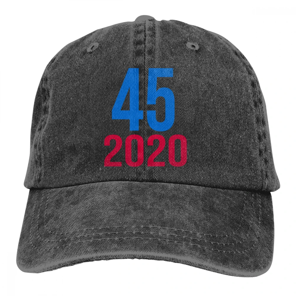 TRUMP 45 Casquette Черная мужская и женская джинсовая бейсболка с завязками Регулируемая Кепка для гольфа