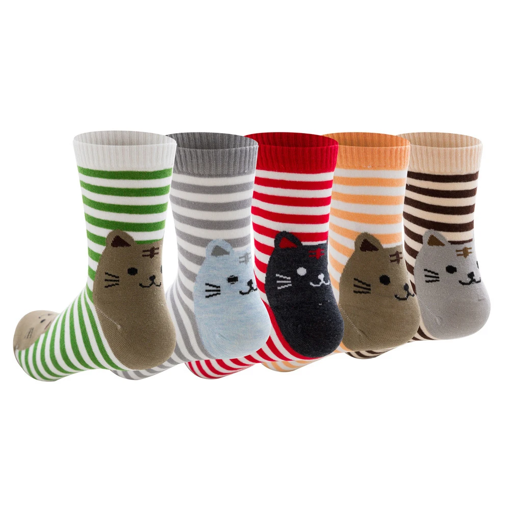 Забавное хлопковое с мультяшным котом, короткие носки, модные гетры, зимние носки для девочек, женское рождественское платье, аксессуары