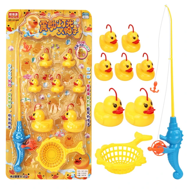 2022 Child Induction Duck Fishing Toy Fishing Duck Fishing Platform Glow On  The Water Game Toys