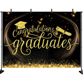 

Acejoker Graduation Party Backdrop for Photography Gold Balloons Photo Background Studio Photo Booth Party Banner Decoration