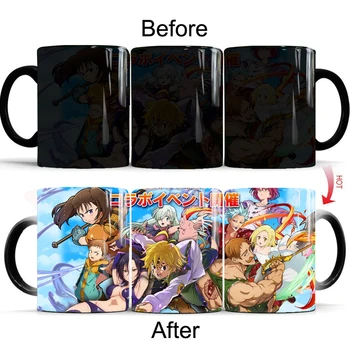 

The Seven Deadly Sins Coffee Disappearing Mugs Printed Transforming Novelty Heat Changing Color Porcelain Cups