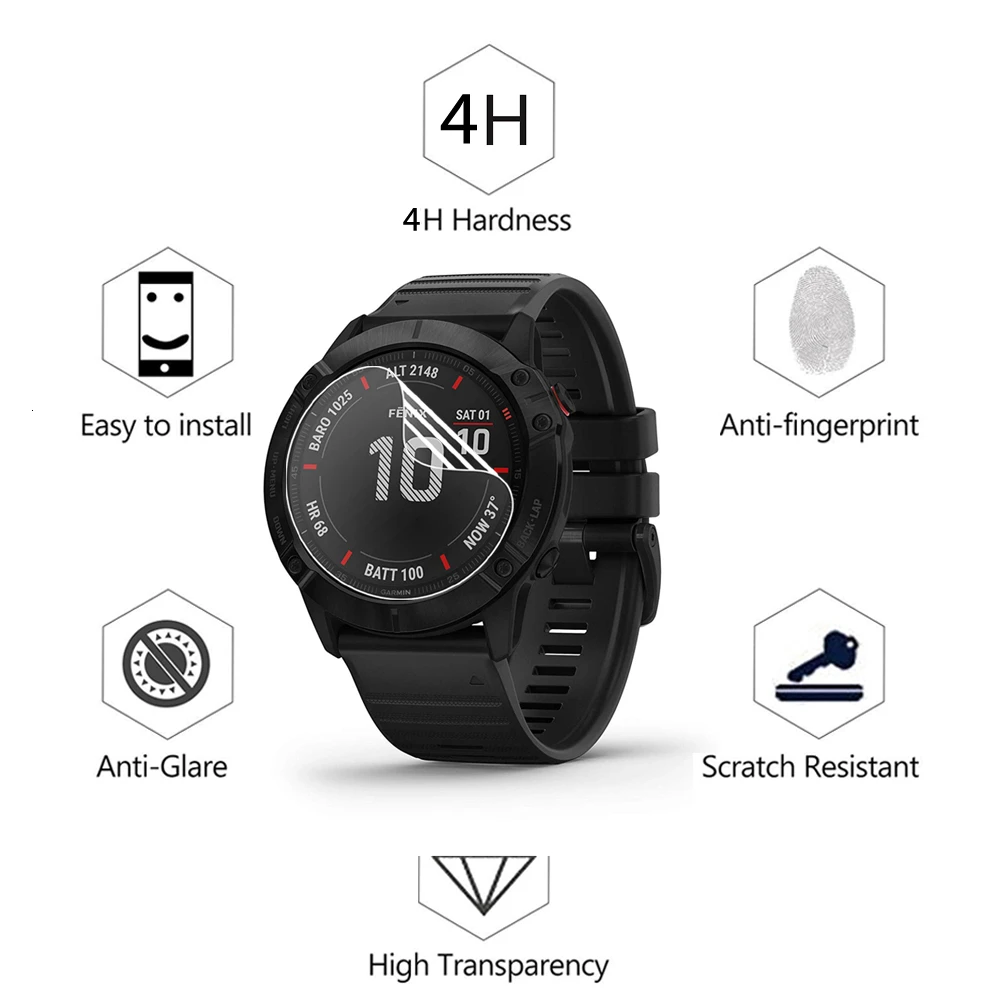 Пленка из ТПУ с защитой от царапин для Garmin Fenix 6 6s 6x Pro Sapphire Гидрогелевая мягкая