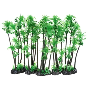 

NEW-5Pcs Simulation Grass Plastic Water Grass Fish Tank Landscaping Water Grass Mini Landscape Decoration Coconut Tree
