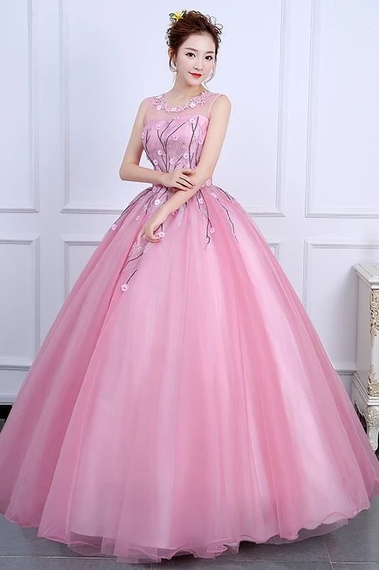 Пышные розовые Бальные платья телесного цвета пышные платья прозрачная ткань на шее, открытая спина Vestido De Debutante Vestidos De 15 Anos Sweet 16 платья