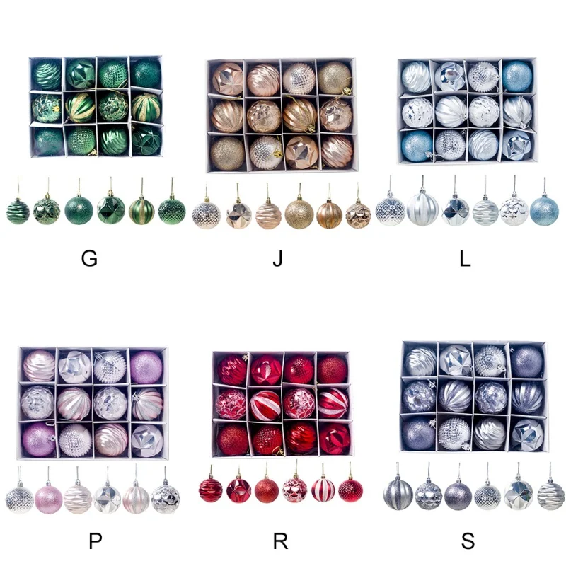 

12pcs Christmas Tree Ball Sets 8cm Christmas Decorations Wedding Party Ornaments Xmas Tree Ball Bauble Hanging Ball Decor Gifts