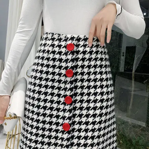 Heydress осенние корейские клетчатые женские повседневные юбки женские Harajuku прямые юбки с высокой талией женские винтажные длинные юбки