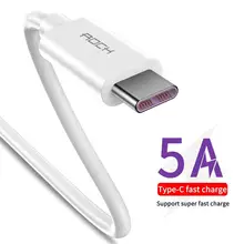 ROCK 5A Metall Led Licht USB Typ C Kabel Für Xiaomi Redmi Samsung OnePlus Huawei Mate 20 Pro Schnelle Lade daten USB C Schnelle 3,0