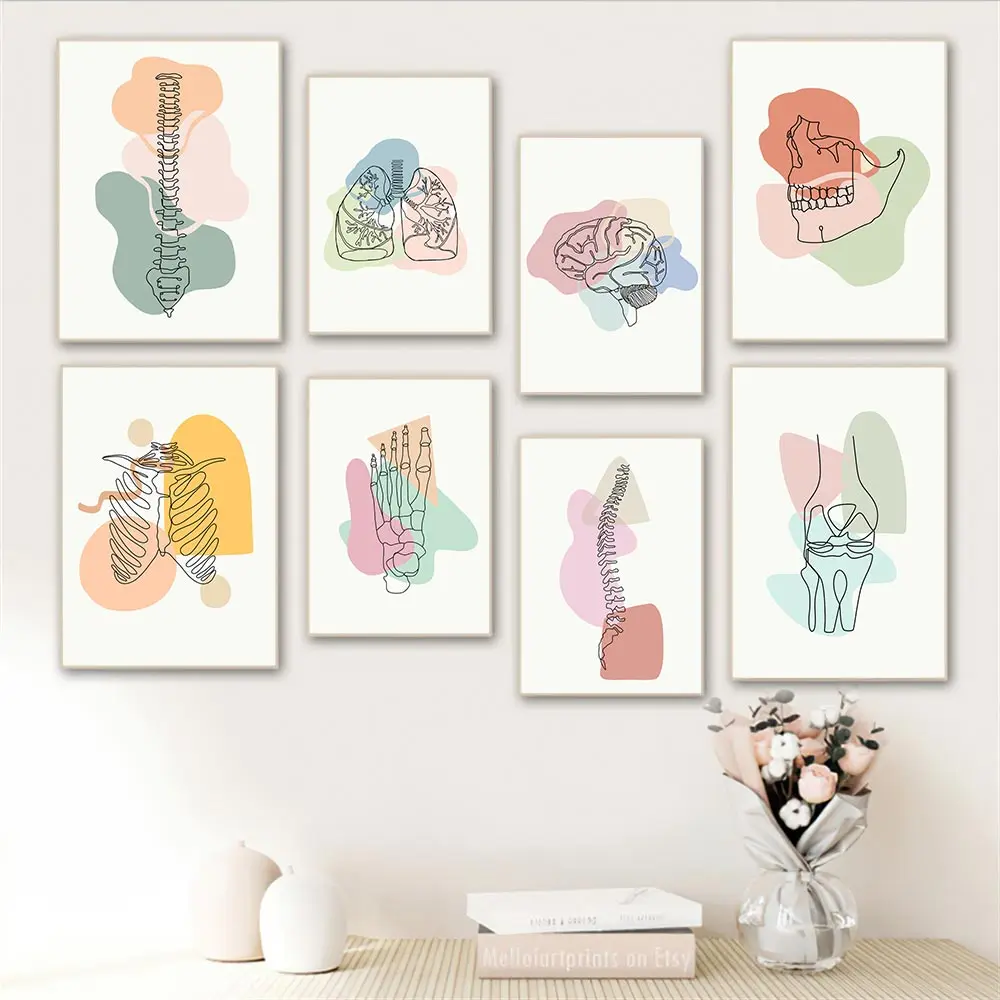 Картина на холсте искусство постер стену человека рисунок стопы кости легких