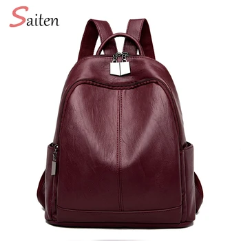 

Backpack Multi-function Women Backpacks Vintage Leather School Bags For Girls Shoulder Bag Ladies Travel Bag Backpack mochilas