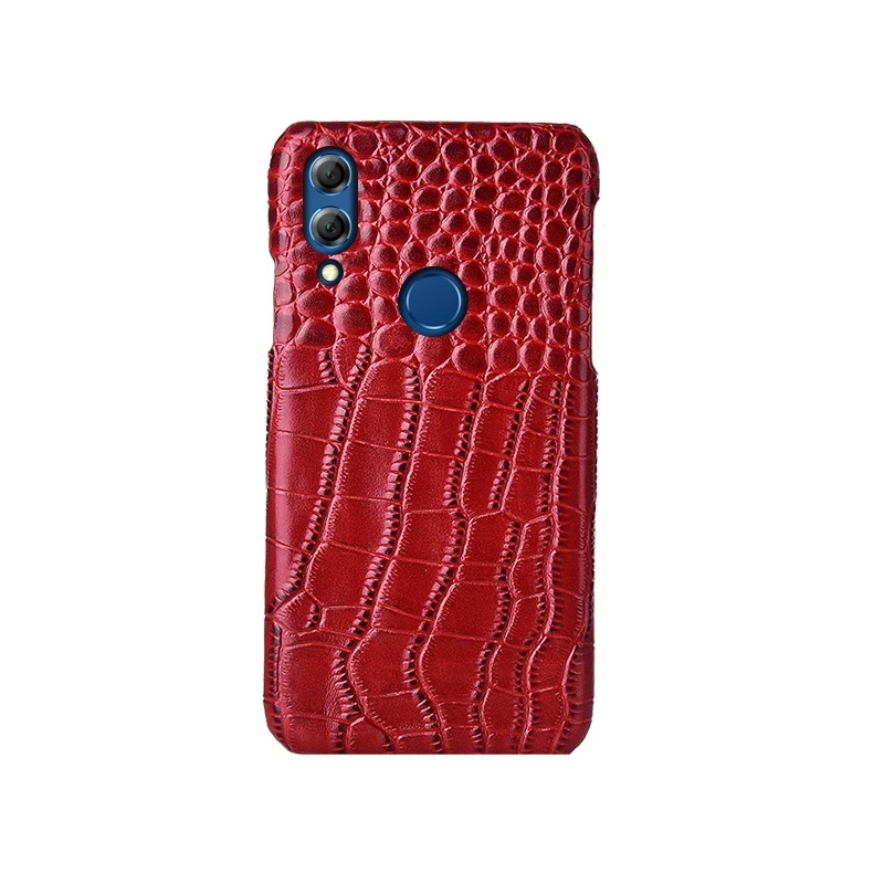 Топ из натуральной коровьей кожи чехол для телефона для huawei Honor 6X 7X 8X Max 8C 9X Pro Чехол из крокодиловой кожи роскошный чехол - Цвет: Красный