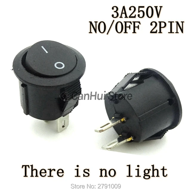 091167 Mini-interrupteur 2A 250V~ à poussoir pour pied de lampe livré sous  blister avec Gencod avec bague de fixation - professionnel