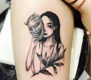 

Temporary Tattoo Sticker Waterproof Tattoos Fake Tatto Stickers Girl and Beast Mask Tatoo Hand Leg Chest Body Art For Women Girl