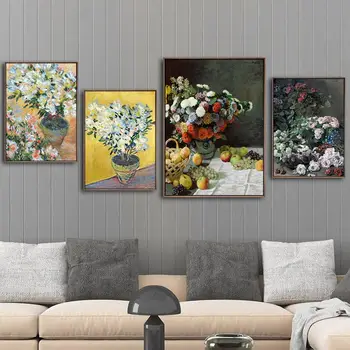 

Home Decoration Print Canvas Art Wall Pictures Poster Canvas Printings Paintings French Claude Monet Flowers