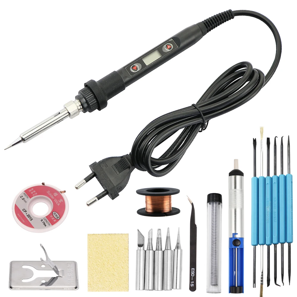 inverter welder Adjustable Temperature Electric Soldering Iron 80W 220V / 110V LCD Digital Display Welding Iron Tips Tin Repair Tools Kit electric soldering iron Welding Equipment