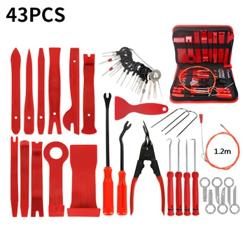 

43PCS/SET CAR RADIO DOOR CLIP PANEL TRIM DASHBOARD AUDIO REMOVAL PRY KEY TOOL