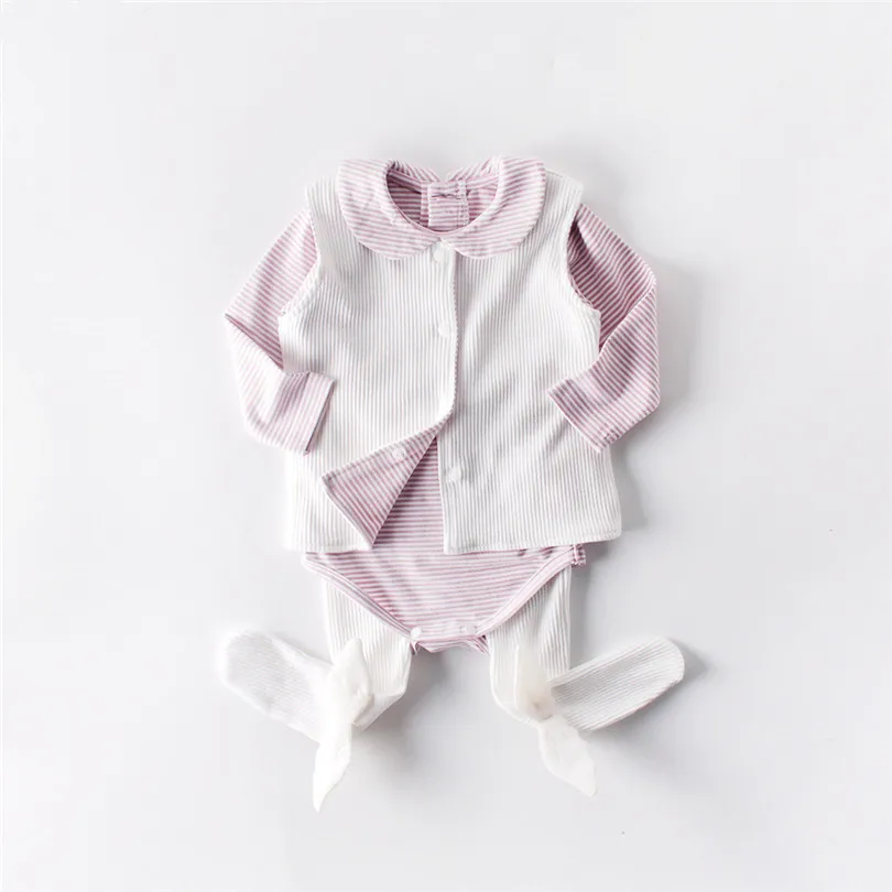 

Baby Girls Clothes Autumn Spring Newborn Baby Clothes Set For Girl 100% Cotton Baby Clothes Set Baby Romper + Vest Infant Outfit
