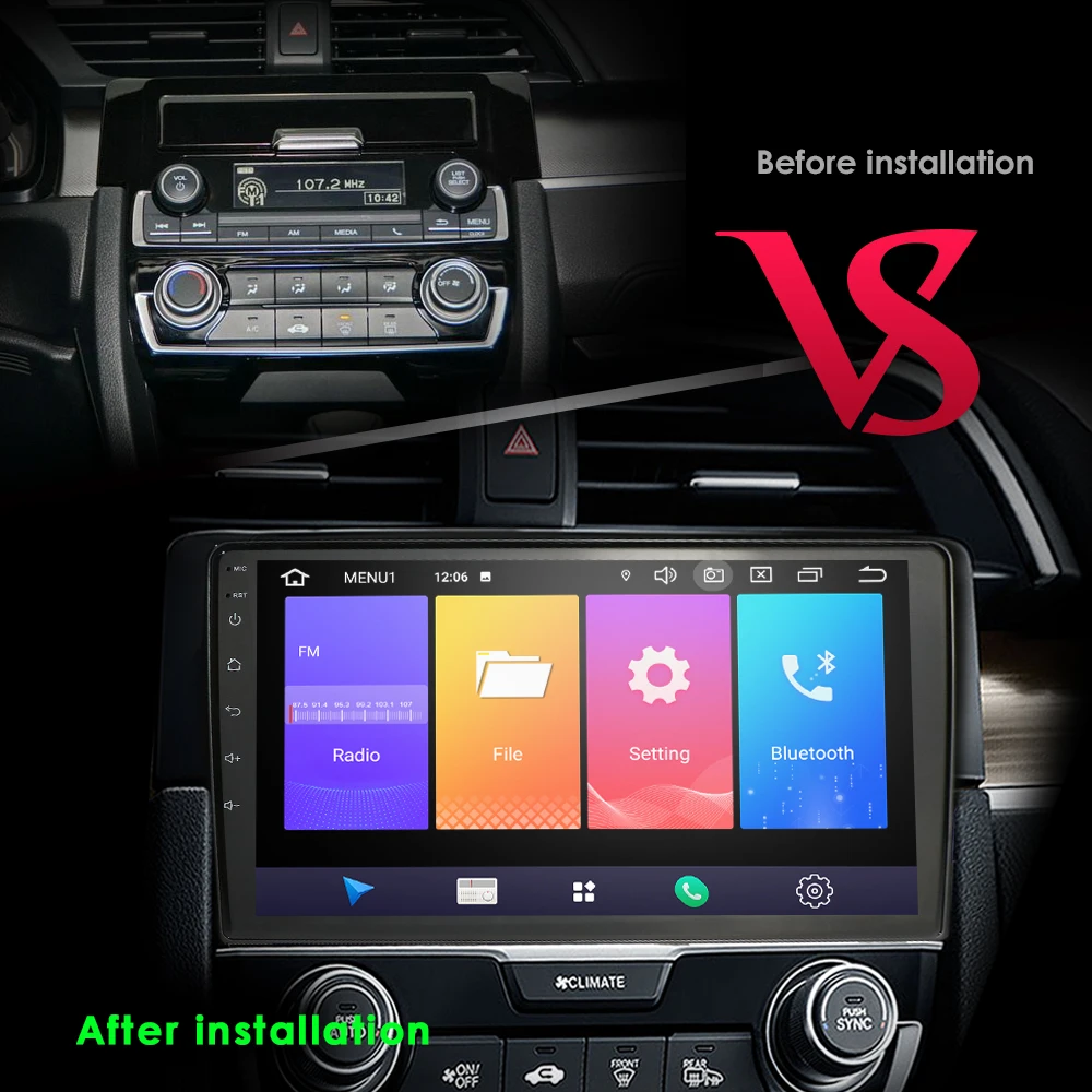 Ossuret RDS Android 9,0 автомобильный навигационный Радио стерео плеер для Honda Civic gps 9 ''2 DIN wifi 4G USB SWC DVR BT