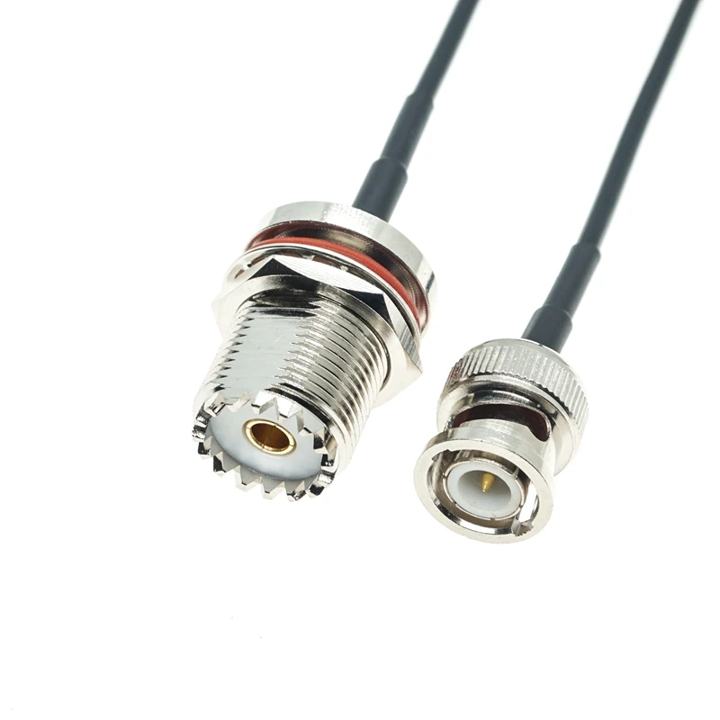 UHF Female SO239 Bulkhead to BNC Male RF Coaxial Cable RG174 Jumper Pigtail FPV