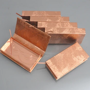

10/pack Wholesale Eyelash Packaging Box Lash Boxes Package Custom Rose Gold Magnetic 25mm Rectangle Storage Case Vendors