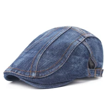 1 шт. Высококачественная Мужская джинсовая однотонная бейсболка, Модный берет в стиле ретро, Повседневная шапка, Новинка осени и зимы