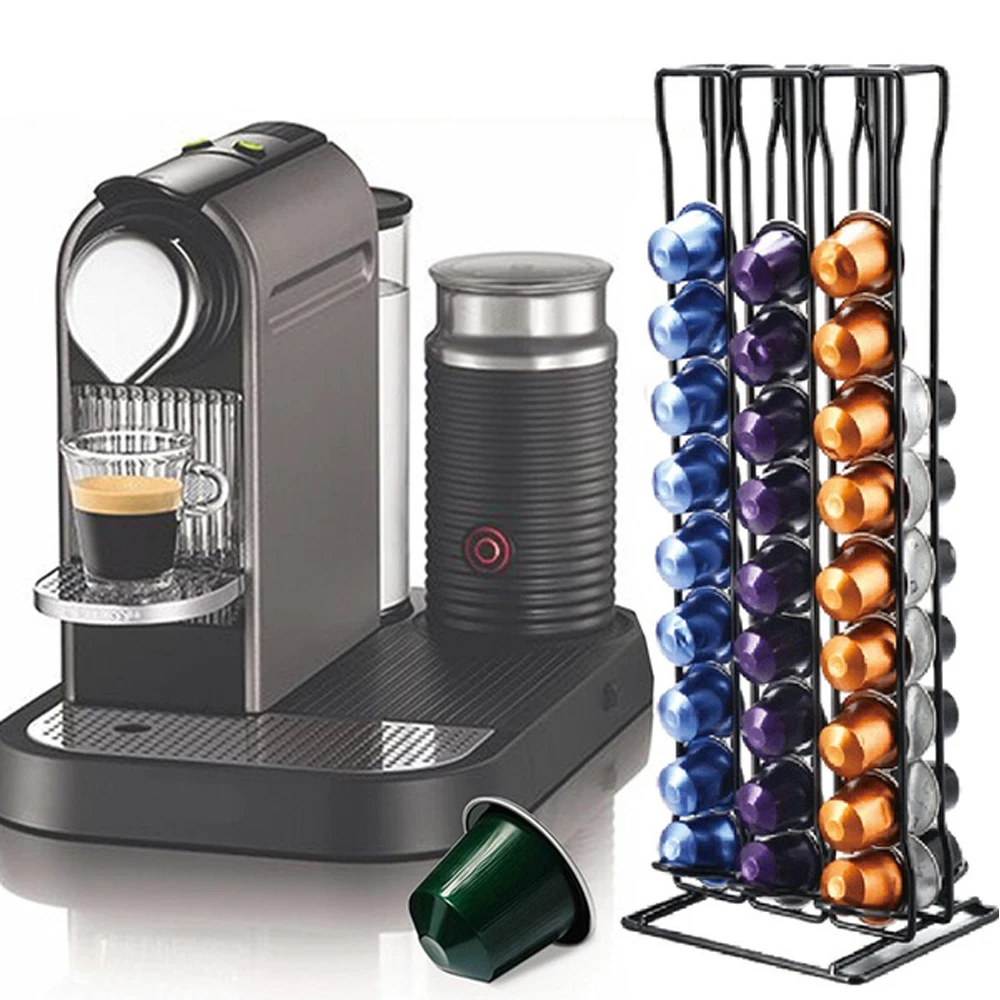 Coffee Capsule Holder for 60 Nespresso Capsules Storage Metal Tower Stand Capsule Storage Pod Holder Practical Coffee Pod Holder
