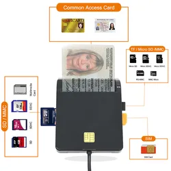 Lecteur de carte à puce SIM multifonction mémoire pour carte d'identité EMV électronique DNIE Dni Citizen adaptateur de connecteur de cloneur Sim PC ordinateur portable 