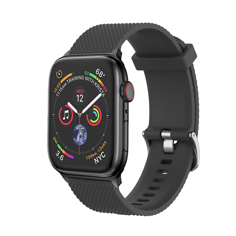 Текстурированный силиконовый ремешок для Apple watch iWatch серии 1 2 3 4 спортивный браслет ремешок для 5 38 мм 42 мм 40 мм 44 мм ремешок