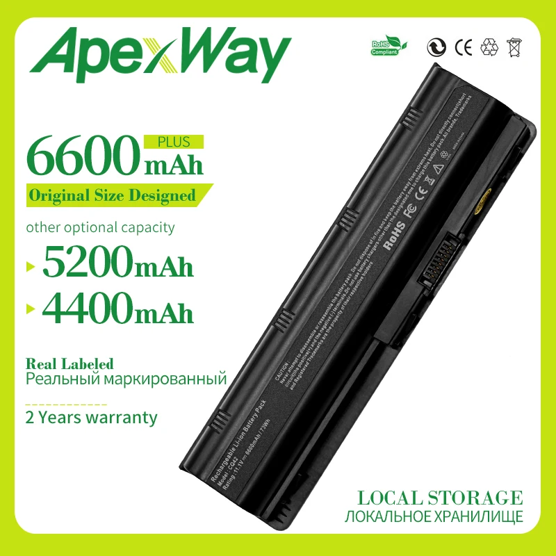 Apexway 6 ячеек Батарея для hp павильон DM4 DM4T DV3 Dv7-2100 G4 G6 G7 G62 G62T G72 MU06 HSTNN-UBOW Presario CQ42 CQ56 CQ62