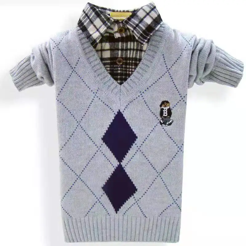 2019 Детский свитер с воротником под горло для маленьких мальчиков детская одежда