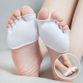 

1 Pair Five Toe Socks Toe Separation Super Shallow Invisible Half Palm Toe Socks For Women Lady High Heeled Slippers Dropship