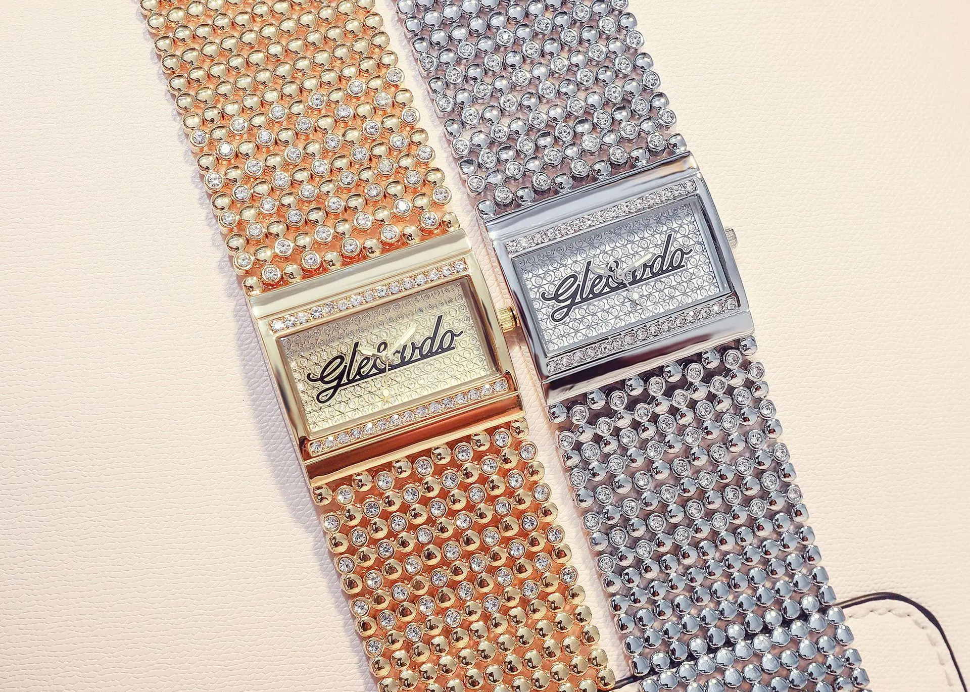 

Hot Selling Bracelet Watch Quartz Watch Diamond Set G & Amp; D Men's Women's Watch Steel Belt Watch kuan lian