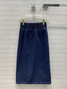 

2020 New Design Fashionable Retro Thin Elastic Waist Denim Skirt for Women