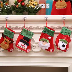 Рождественские чулки с блестками, яркие носки, подарок на Рождество, сумки на новый год, держатели для подарков, Рождественские елки