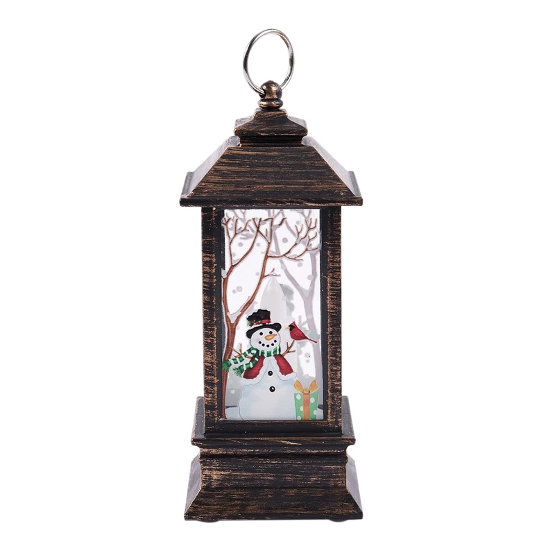 Christmas LED Glow Flame Candlestick Wind Light Decorative Ornaments - Цвет: Brown