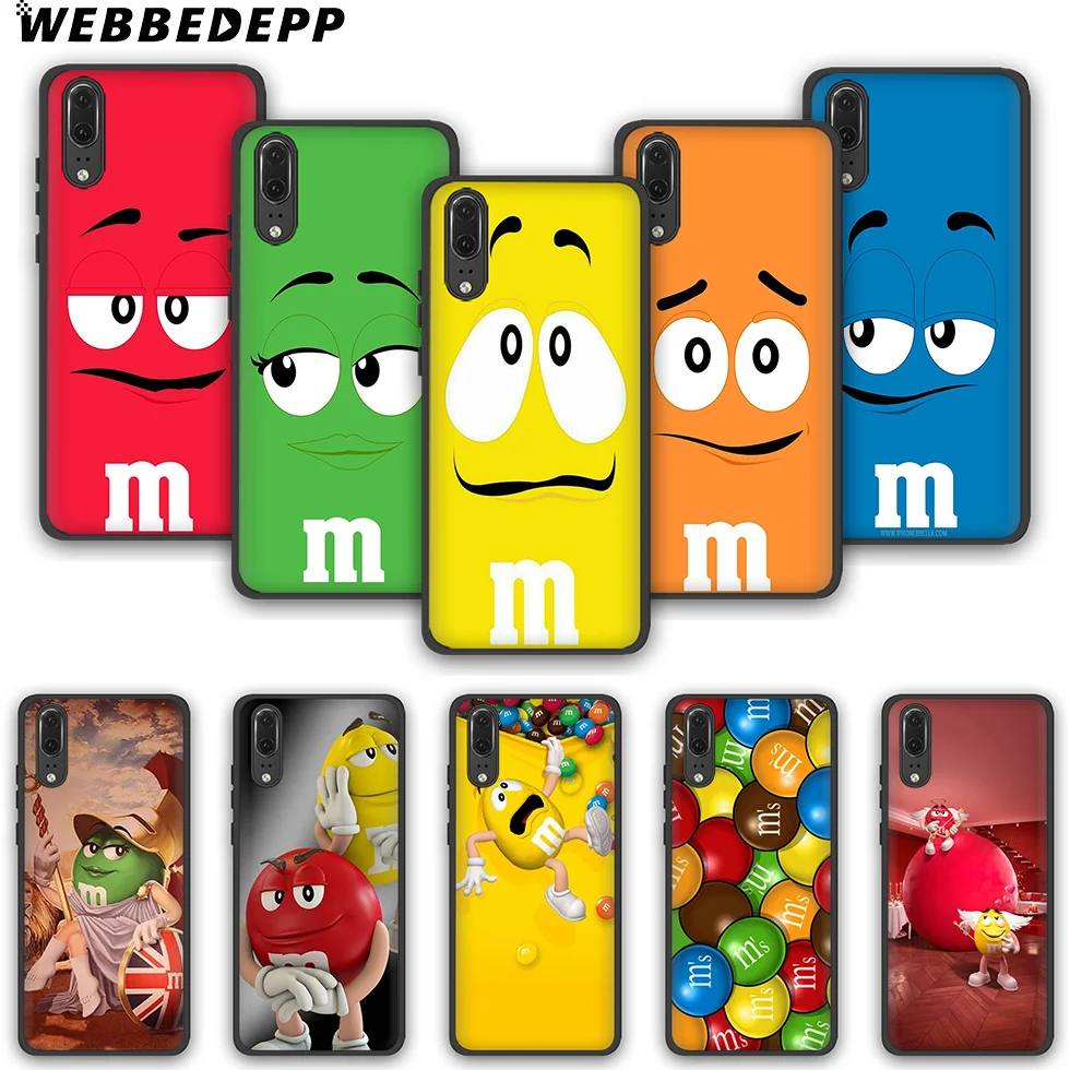 WEBBEDEPP Cute M&ampM Chocolate TPU phone case for Huawei P10 P20 P30 Lite Pro Y6 Y7 prime 2018 Y9 2019 |