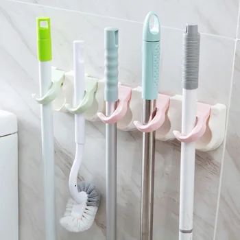 

1Pc Wall Mounted Mop Clip Hanging Hook Mop Organizer Brush Rack Broom Hanger Storage Holder Kitchen Tool Bathroom Accessories