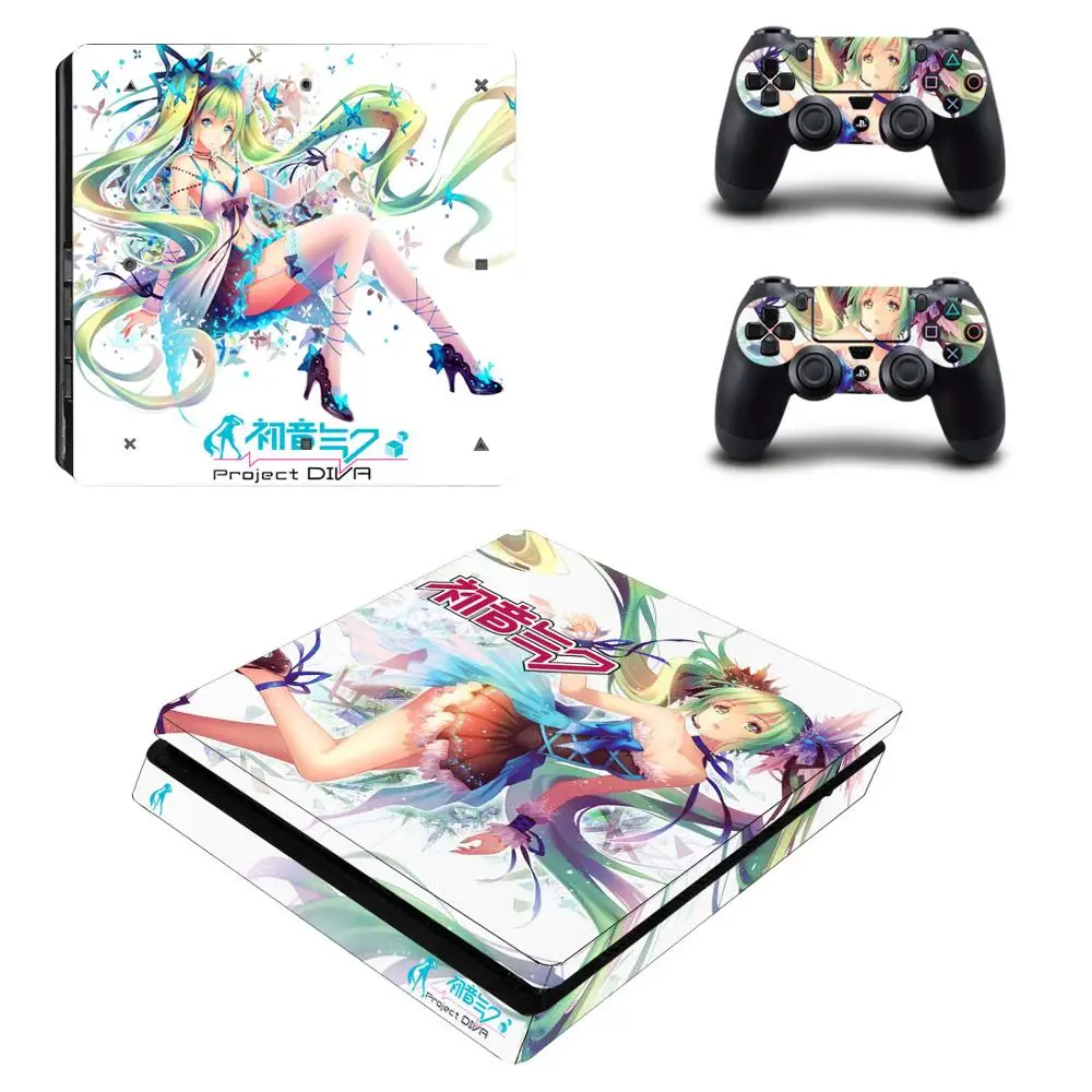 Hatsune Futures, наклейка s для Playstation 4, тонкая, на заказ, дизайнерская наклейка для PS4, тонкая консоль, крышка контроллера, виниловые наклейки