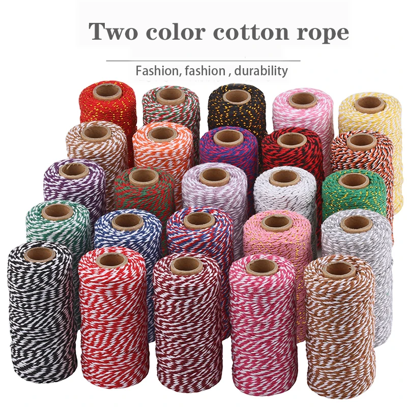 100% Cotton rope colorful twine macrame cord string thread for party wedding decoration accessory DIY cord 2mm*100m