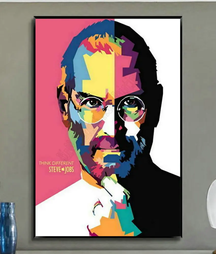 W284 Steve Jobs Rip Think Different Great Inventor Trend Beautiful Fashion Silk Fabric Wall Poster Art Decor Sticker Bright