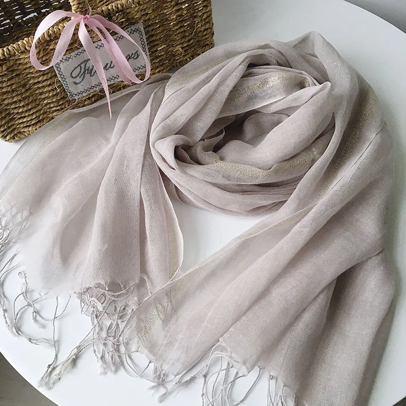 cotton linen light women Scarf Fashion Long Size  Lady Wraps Solid Color Muslim Head Scarf Shawls And Wraps