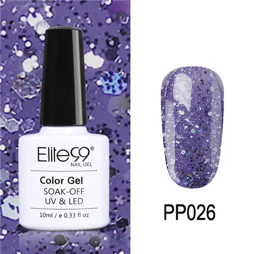 PP026 Elite99, 10 мл, гель для ногтей фиолетового цвета, модный УФ-гель для ногтей, замачиваемый, Полупостоянный светодиодный лак для ногтей - Цвет: PP026