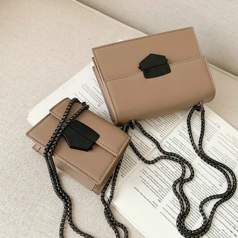 

Women Handbag 2019 New Famous Brand Designer Chain Crossbody Messenger Bag Vintage Solid Color Small Square Shoulder Bag