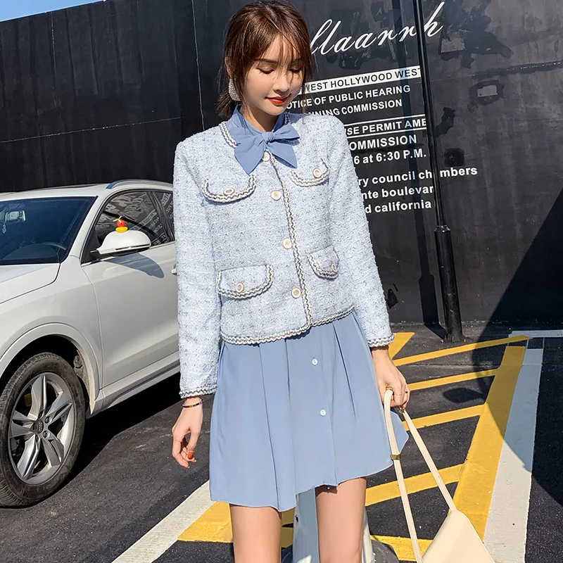 

Meimei of Summer Summer Early Autumn of Industrial Graceful Coat + Skirt Set Autumn WOMEN'S Short Jacket