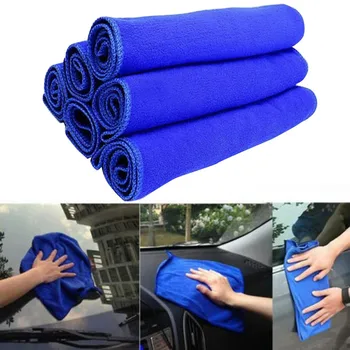 

12Pcs Blue Towel For Car Care Soft Absorbent Wash Cloth Waxing Microfiber Cleaning Towels Car Care Polishing Accessories ##4
