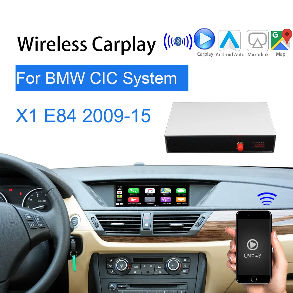 27 Wifi Wireless BMW CIC Apple Carplay For X1 E84  2010-15 Support HD Touch Screen Multimedia Player Video interface GPS navigation