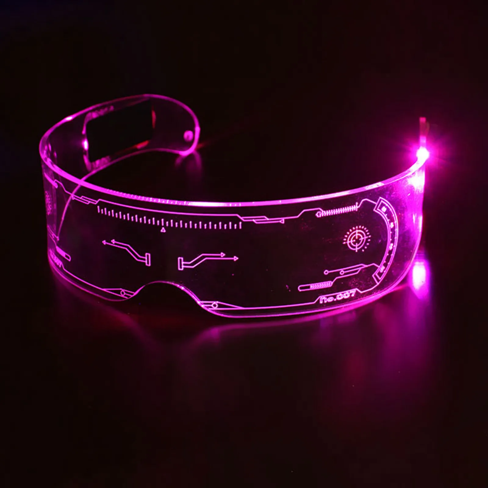 Cool Luminous LED Glasses Glowing Costume Neon Light Flashing Sunglasses Punk Goggles Cyber Future Cosplay Party Glow |