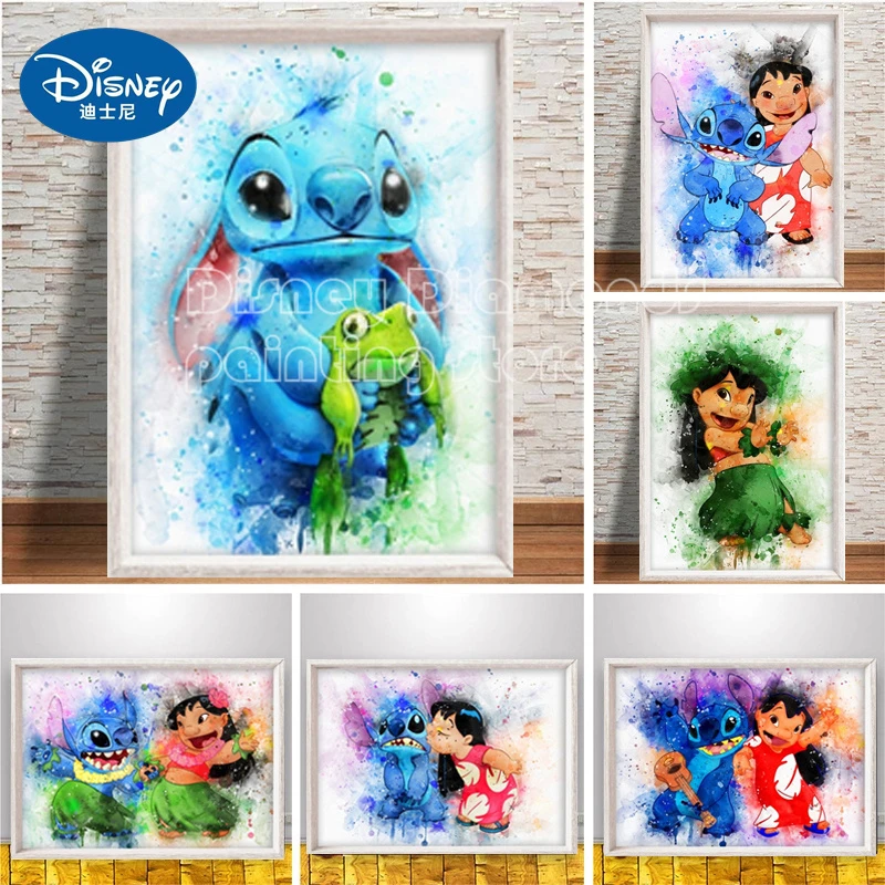 Disney Lilo & Stitch Digital Oil Painting Cartoon Animation Watercolor  Mosaic Wall Art Picture For Children's Room Home Decorati - Paint By Number  Package - AliExpress