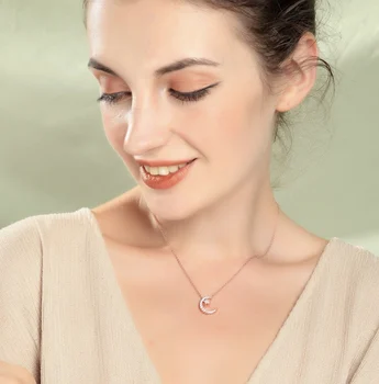

PJX 2020 new Style Diamond Inlaid Artificial Zircon Clavicle Chain Women Net Red Fashion Sparkling Star Moon Rose Gold Necklace