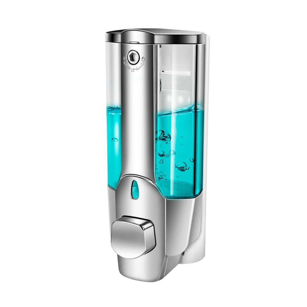 

350ml Liquid Soap Dispenser Kitchen Bathroom Single Head Soap Dispenser with a Lock ABS Plastic Liquid Shampoo Vessel